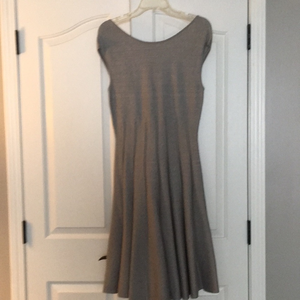 Scooped back silver knit dress